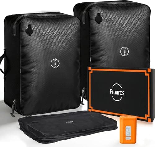 Vacuum bags for travel luggage with Wireless Pump – 270° Open, IP68 Waterproof, Reusable Compression Bags, Pack More in Carry-On & Checked Suitcases - Image 1