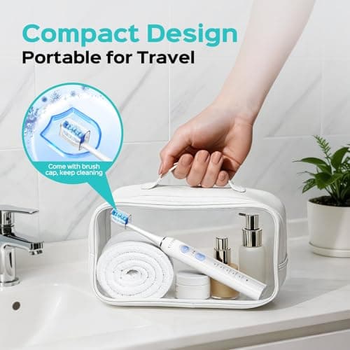 COSLUS C30 Electric Toothbrush for Adults & Kids: 3 Intensities & 5 Modes for Effective Yet Gentle Ultra-Clean Feel, 2 Types of Heads for Gentle & Daily Care, Travel & Family Use, Purple, 1PC - Thumbnail 6