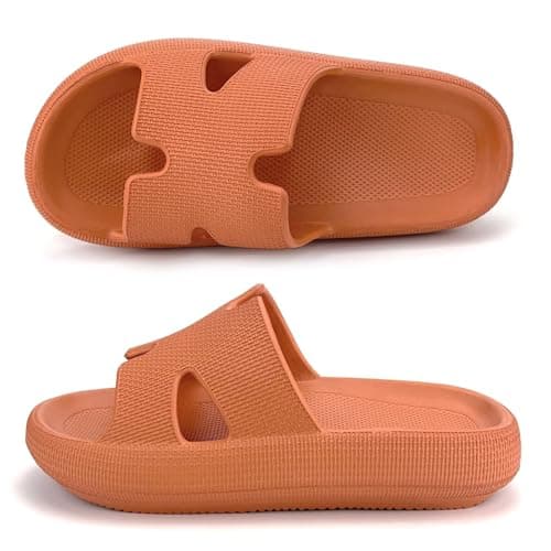 Pillow Slippers for Women House Shower Foam Cushion Slides, Women's Comfy Cloud Recovery Slide, H Sandals for Womens with Non-Slip Lightweight Soft - Image 1