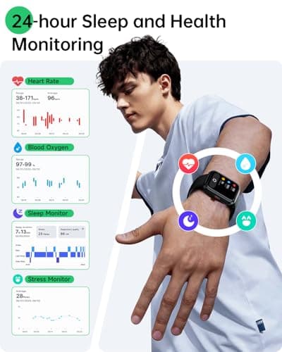 Smart Watches for Women Men, 1.83" HD Alexa Smart Watch for Android & iPhones (Calls/SMS/Reminders), Fitness Watch with Heart Rate Monitor, Sleep/Step Count Tracker, 120+ Sport Modes Pedometer Watch - Thumbnail 3