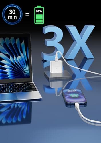 45W Super Fast Charger for Samsung, 6.5FT/2M USB C Charger Fast Charging for Samsung S25/S24/Plus/Ultra, PD 3.0 GaN Type C Charging Block Compatible with iPhone 17/16/15 and More (White, 2 PCS) - Thumbnail 3