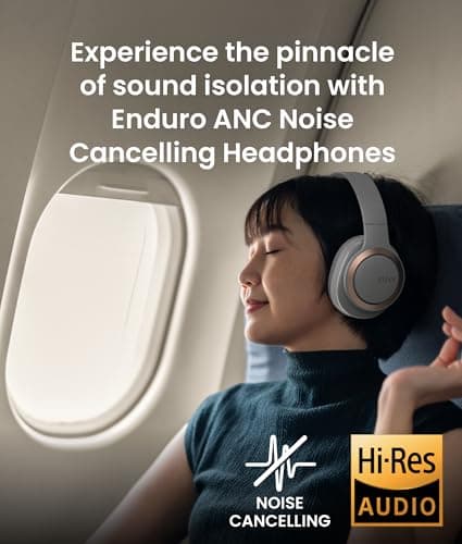 Cleer Audio Enduro ANC Noise Canceling Headphones, Bluetooth Multipoint Connection, Over-The-Ear Design with Mic, Crystal Clear Hands-Free Calling, up to 60 Hours of Battery Life - Light Grey - Thumbnail 5
