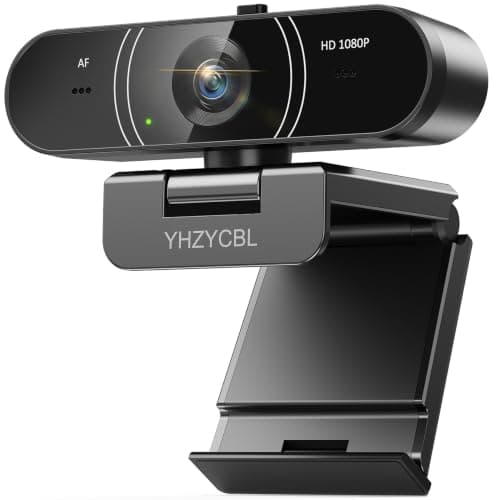 YHZYCBL 1080P Full HD Webcam, AF Auto Light Correction, Dual-Digit Microphone, Privacy Cover, Noise 360° Rotatable, Plug & Play USB Webcams - Image 1