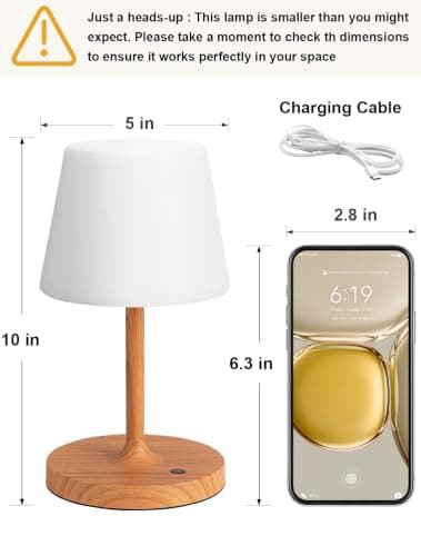 Kakanuo Cordless Shower Lamp Waterproof, Cordless Lamp with 4000mAh Battery, Rechargeable Table Lamp, Touch Dimmable Desk Light for Outdoor, Kitchen, Bathroom, Camping, Patio, IP54 - Thumbnail 4