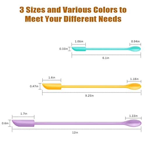 Silicone Spatula Set (6Pcs) - Mini Scraper Tool for Beauty & Food - Reach Every Last Drop, Multi-Size Spatulas for Makeup Jars, Lotion Bottles & Kitchen Containers​ (Blue and purple) - Thumbnail 3