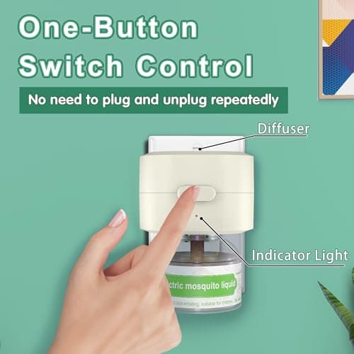 Ddrihlees Mosquito Repeller Indoor Use, Electronic Mosquito Repellent Plug in Wall Outlet, Include 1 Pack 280 Hr Refills for Home, Bedroom, Office - Thumbnail 5