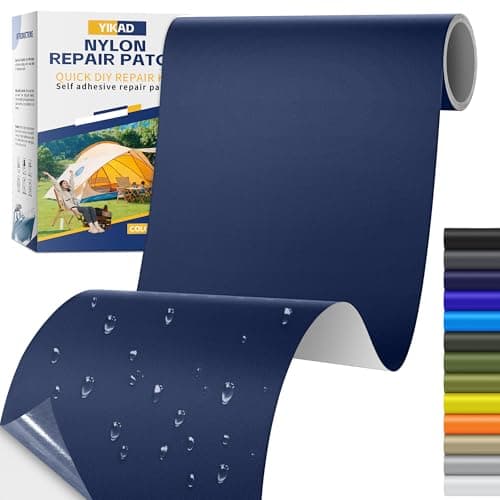 YIKAD Fabric Repair Tape, Self Adhesive Nylon Repair Patch, Waterproof Outdoor Nylon Tape/Patch Kit for Down Jacket Clothing Tent Awnings Boat Cover Couches Navy Blue 4x70 inch