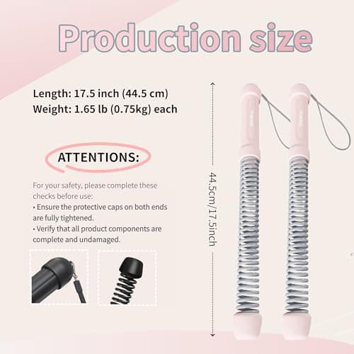 Ropeless Battle Ropes for Home Gym-Portable Cordless Training Rope Fitness Equipment for Men & Women,Weighted Workout Ropes for HIIT,Versatile Exercise Equipment for Home and Travel(Pink) - Thumbnail 2