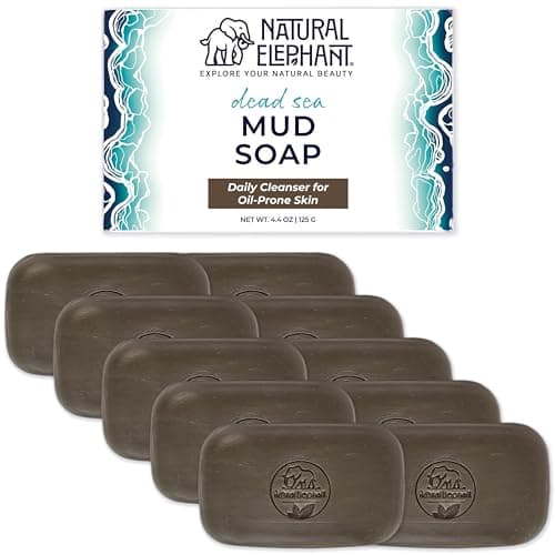 Natural Elephant Dead Sea Mud Soap Bar | Mineral-Rich Face & Body Cleanser with Natural Dead Sea Minerals | 4.4 oz (125 g) Pack of 10 - Image 1