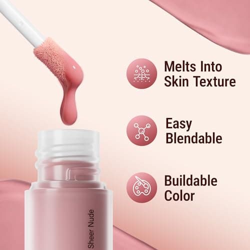 Exmiloo Liquid Blush – Natural Matte Blush for Cheeks, Long-Lasting Buildable Matte Blush Liquid for Everyday Looks, Vegan & Cruelty-Free, Sheer Nude - Thumbnail 3