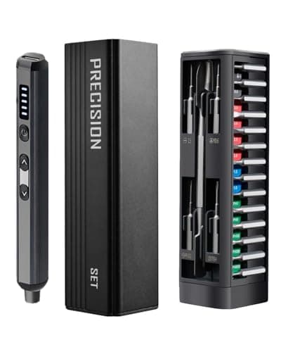 3.7v Mini Electric Screwdriver Set, Precision Screwdriver Set with 5 Torque Settings, LED Light, Magnetic Storage, Magnetizer, Repair Tool Kit for Electronics Phone Camera Laptop Watch