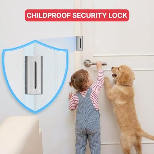 TrueOak Door Reinforcement Lock - Home Security Child Proof Door Lock Withstands 800 lbs, for Inward Swinging Doors, Door Locks for Kids Safety, Door Lock Latch Prevents Unauthorized Entry, 1 Pack - Thumbnail 4