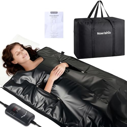 Infrared Sauna Blanket for Home, Portable Low EMF Carbon Fiber Detox Wrap with Deep Heat Relaxation, Self Care Gifts for Women, Waterproof PU Leather, Machine Washable, 85–158°F & Timer, 6 x 2.6 FT - Image 1