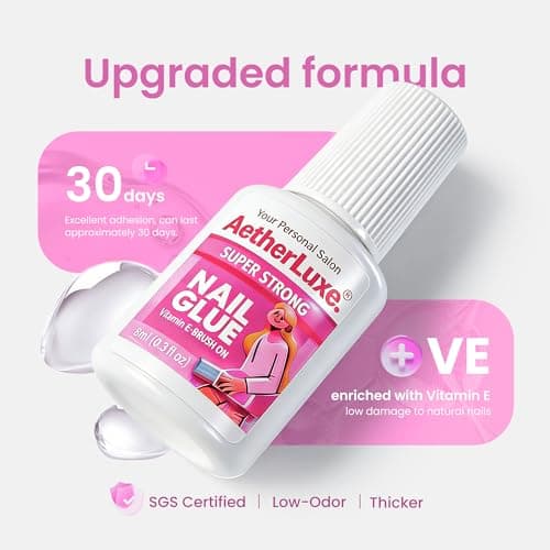 Newly Upgraded Nail Glue Microgel, Hema-Free & Clog-Proof, 30 Days Strong Hold with Vitamin E, 5 Sec Quick Dry, SGS Certified Super Strong Nail Glue for Press On Nails & Acrylic, 8ml - Thumbnail 6