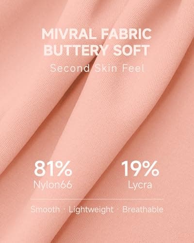 Buttery Soft Second-Skin High Waisted 7/8 Blush Pink Leggings for Women - Thumbnail 3