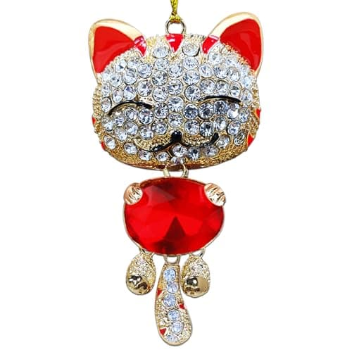 Cat Ornaments for Christmas Tree, Metal Cats Ornament with Rhinestone, Kitten Ornament, Personalized Pet Ornaments- Cat Lovers Gifts for Women, Owner, Mom