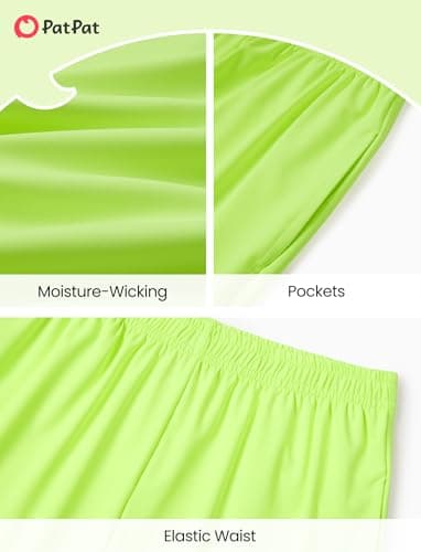 PATPAT Boys Summer Outfits Size 5-6 Years, Yellow T Shirts And Shorts With Pockets, Crew Neck Short Sleeve Tees Stretch Shorts 2 Piece Outfits Boys Short Sets - Thumbnail 6