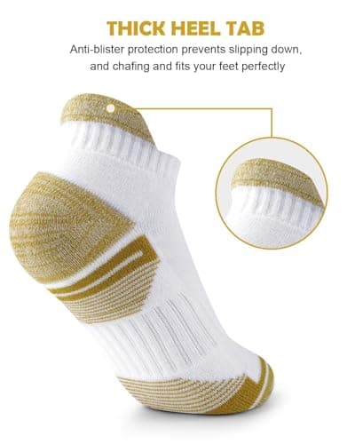 Etmdoeve Womens Athletic Running Socks Cushioned Anti-Blister Comfort Ankle Socks (5 Pairs) - Thumbnail 4