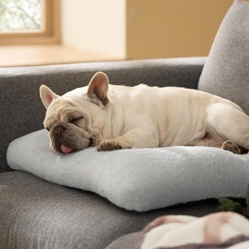 Bedsure Washable Dog Bed Medium Size Dog, Comfort Fluffy Plush Pillow Bed Crate Pad, Non-Slip and Machine Washable Kennel Pet Sleeping Mat, 29"x21", Gray - Thumbnail 5