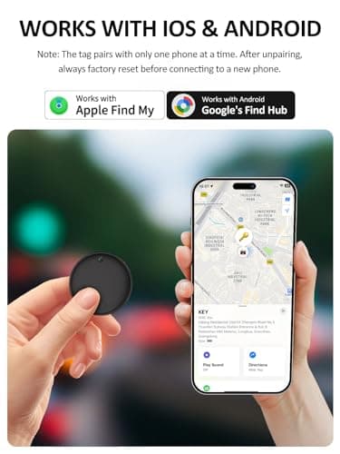 AI.QVOKA Smart Tracker Tag for iOS | Android, Item Locator Key Finder Works with Apple Find My & Google Find Hub | Bluetooth Tracker for Luggage, Keys, Wallet, Suitcases - 2 Pack - Thumbnail 2