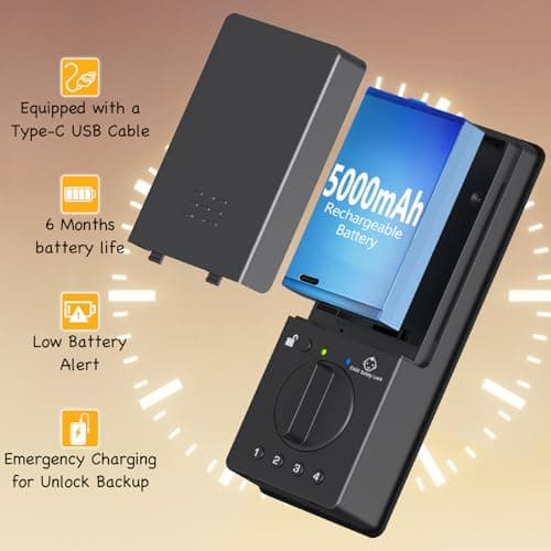 Bestkid Keyless Entry Door Lock with Child Safety Mode, Fingerprint Smart Deadbolt Baby Proof Lock for Front Door Bedroom, Bluetooth App & Built-in WiFi Remote Control, RFID Card, Pin Code, Auto-Lock - Thumbnail 4