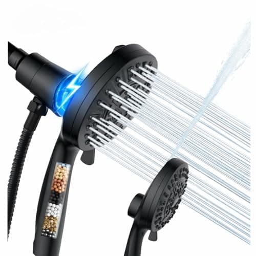 Magnetic Handheld Shower Head with Filter， High Pressure 10-Spray-Mode Detachable Shower Head with 60-Inch Hose, Powerful Hand Held Shower Head for Low Water Pressure（Matte Black） - Image 1