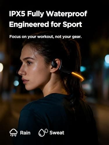 HAKII Light 2 Open Ear Headphones, IPX5 Running Headphone with 180° Ultra-Bright Beacon String, BT 6.0, 16H Playtime, Air Conduction Headphones Open Ear Earbuds for Fitness, Cycling, Outdoor - Orange - Thumbnail 6