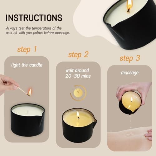 Massage Candle 4 Pack Body Care Low Temp Soybean Warming Massage Oil 13.4oz - Thumbnail 4