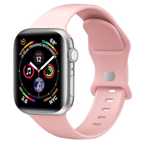 Sport Band Compatible with Apple Watch Bands 40mm 38mm 41mm 42mm 44mm 45mm 49mm for Women Men,Soft Silicone Waterproof Replacement Strap for Apple Watch Series 11 10 9 8 7 6 5 4 Ultra 3 2 1 SE - Image 1