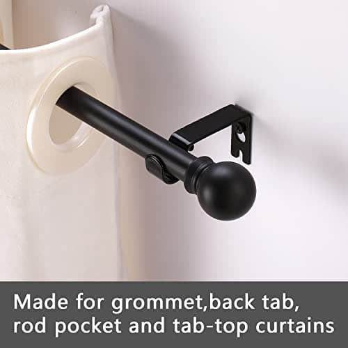 GXOACKJ Curtain Rods for windows 32-48 inch, 5/8 inch Decorative Curtain Rod Set, Matte Black Splicing Heavy Duty Metal Curtain Rod with Brackets - Thumbnail 3