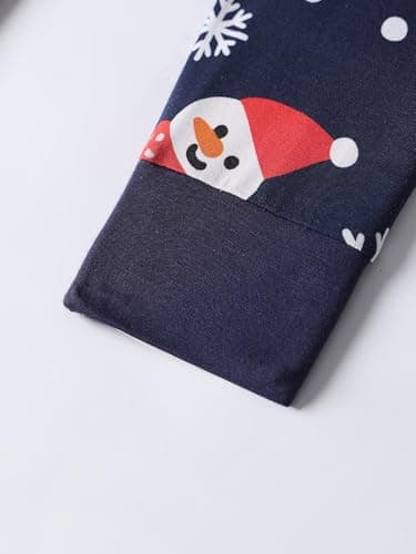 NewSeed Kids 2-Piece So Soft Playtime Set–Lightweight Viscose from Bamboo Short Sleeve Top&Leggings for Toddler Boy & Girls (Christmas Snowman, 3-4Y) - Thumbnail 4