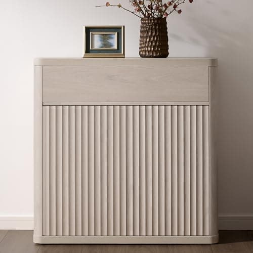 SICOTAS Buffet Cabinet with Storage - Accent Fluted Storage Cabinet with 2 Doors & 1 Drawer 34.6" Wide Modern Sideboard Credenza Large Buffet Table for Living Room Kitchen Dining Room Entryway Office - Image 1