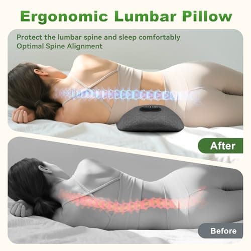 3 in 1 Electric Lumbar Massager Support Pillow - Lower Back Massager with Heat,Vibration & Airbag Traction,Smooth Triple Fusion Lumbar Support Massager for Lower Back Pain Relief FSA Eligible HSA - Thumbnail 6
