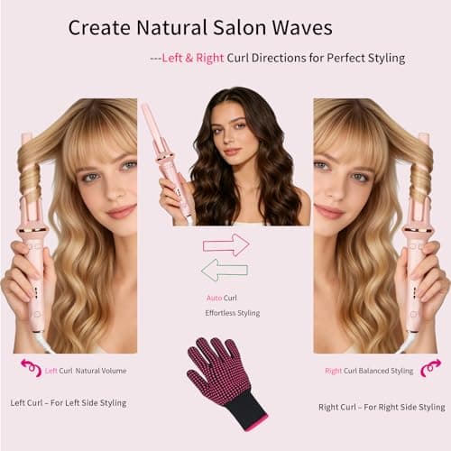 Automatic Curling Iron, 1 Inch 2-Way Auto Rotating Hair Curler for Long Thick Hair, Fast Heating Ceramic Curling Wand with 3 Heat Settings, Anti-Scald, Beginner Friendly, 60 Mins Auto Shut-Off - Thumbnail 3