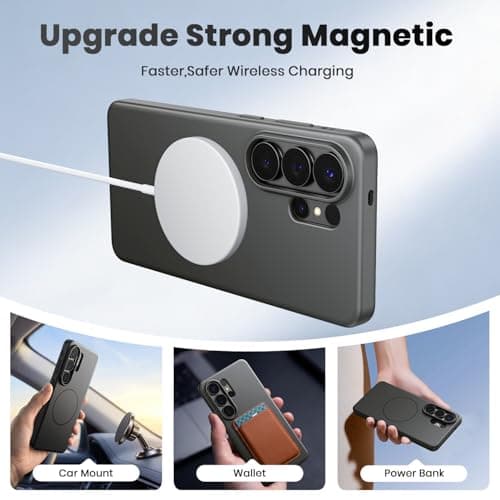 WSKEN Magnetic for Samsung Galaxy S26 Ultra Case - 100% Fit for MagSafe, Skin Friendly Grip Military Grade Shockproof Protective Cover, Slim Thin Phone Case for Galaxy S26 Ultra, Grey - Thumbnail 2