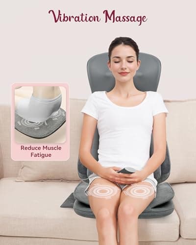 THERAZZAGGE Shiatsu Neck Back Massager with Heat, Massage Chair Full Body with Compression, Chair Massage Pad with Vibration, Seat Massager for Home, Office Chair Use - Thumbnail 5