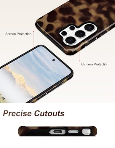 Aitipy Magnetic Tortoise Shell Phone Case for Samsung Galaxy s21 Ultra, Compatible with MagSafe, Cute Aesthetic Leopard Print Soft TPU and Hard PC Shockproof Protective Phone Cover for Women Girls - Thumbnail 6
