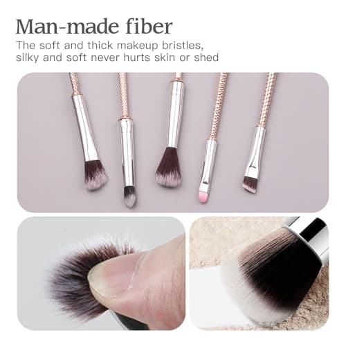 Harry Makeup Brushes Set,Pottter Magical Gift Box for Women Girls,Christmas Birthday Gifts for Kids,Eye Shadow Eyeliner Blending Lip Brush (Rose Gold set-5 pcs) - Thumbnail 5