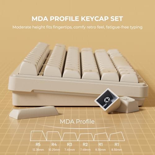 OHY XVX Creamy PBT Keycaps -Tofu Block Themed 132 Keys MDA Profile Doubleshot Keycap Set | Universal Compatibility for MX-Style Switches Mechanical Keyboards-Creamy White - Thumbnail 4