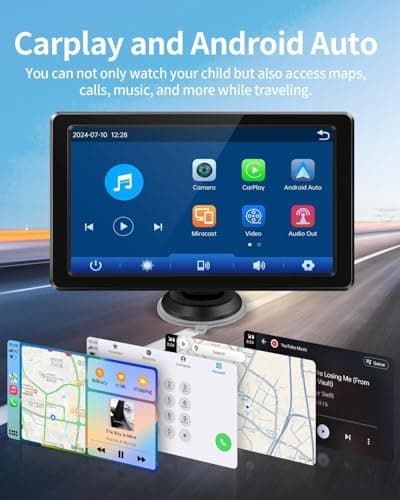 Faninso Baby Car Camera, 1296P HD Car Baby Monitor with 7" Touchscreen, CarPlay, No‑Glow Night Vision, 150° Wide Angle, Live Rear‑Seat View, Easy Installation, Alternative to Rear Facing Mirrors - Thumbnail 6