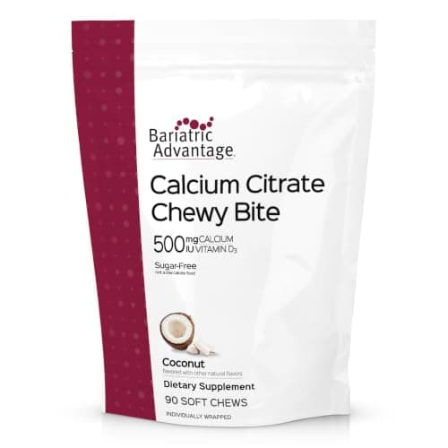 Bariatric Advantage Calcium Citrate Chewy Bites 500 mg - Highly Absorbable & Digestible - Vitamin D3 - Easily Chewable Calcium Supplement - Coconut Flavor - 90 Count - Image 1
