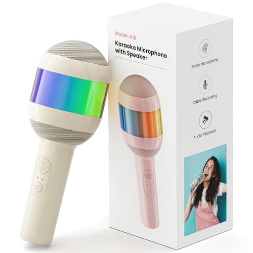 Wireless Karaoke Machine Portable Bluetooth Microphone with LED Light