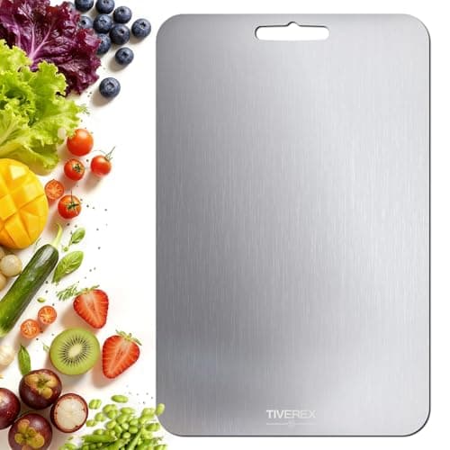 TIVEREX Titanium Cutting Board,100% Pure Titanium Cutting Boards for Kitchen, Easy to Clean, Dishwasher Safe, Double Sided Non Toxic Food-Grade Chopping Boards for Meats, Fruits and Vegetables - Image 1