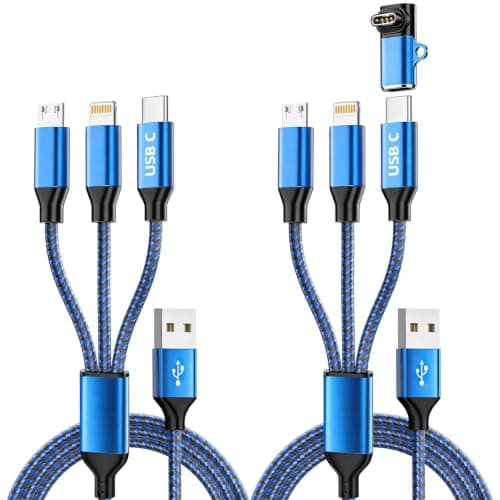 4-in-1 Multi Charging Cable for Garmin Watch/iPhone 17, USB Cable iPhone Charger Cord with USB-C/L/Micro USB Port for iPhone 17-8/iPad/Galaxy, 1 USB C Adapter Compatible with Garmin Fenix 8 7 - Image 1