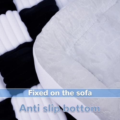 Backseat Pet Bed Mat, Fit for Backseat Extenders,Plaid Dog Bed for Car Back Seat,Non-Slip Travel Pet Pad for Car, SUV, Truck, Couch Cover, Washable Backseat Cushion(Black and White,24.8" x 54") - Thumbnail 5