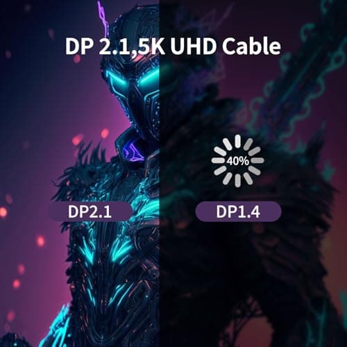 ZZA DisplayPort Cable 2.1, 1.5M DP to DP Cable for Gaming Monitor, Graphics, PC Black - Thumbnail 4