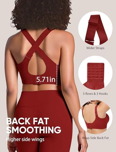 Easybunny Jelly Bras for Women Plus Size Minimizer No Underwire Supportive Full Coverage Wider Straps Seamless Tshirt Bra Red 4XL - Thumbnail 4