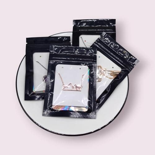 50 Pack Black Mylar Bags, Plastic Smell Proof Bag Reusable Holographic bags Small Ziplock Bag with Clear Window Jewelry Bags Sample Bags Gift Bags Packaging for Small Business (2.4" X 2.4") - Thumbnail 4