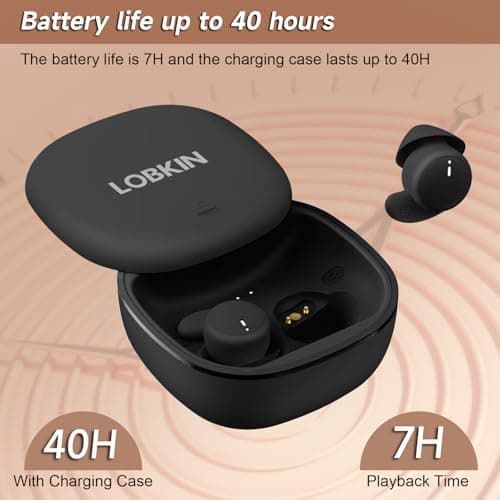 LOBKIN Sleep Earbuds,Wireless Bluetooth 6.0Noise Blocking Sleeping Headphones,Sleep Earphones for Side Sleepers in Ear Soft Mini Invisible Buds Comfort Fit for Sleeping Working - Thumbnail 4
