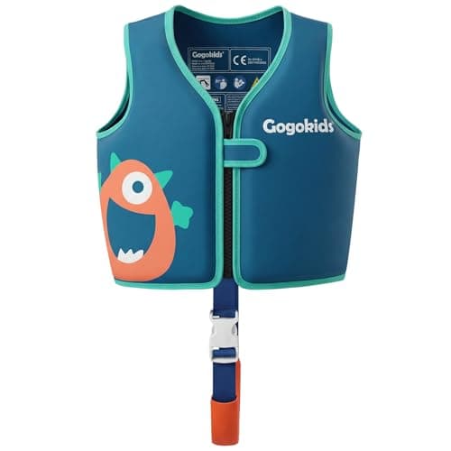Gogokids Toddler Swim Vest Pool Floaties for Kids 1-2-3-5-7-9 Yrs, Neoprene Kids Swimming Jacket w/Adjustable Safety Strap & Zip, Toddler Float Jacket 33-66lbs for Beach Puddle Pool Boys Girls Niños - Image 1